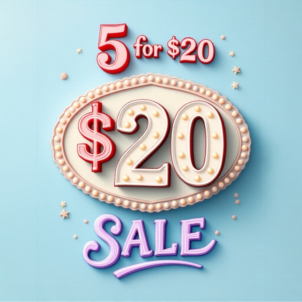 5 for💲20 SALE